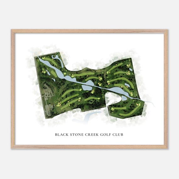 Black Stone Creek Golf Club In Germantown Wisconsin Classic Watercolor Map Golfer Gift Golf Wall Art Golf Poster Print