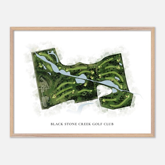 Black Stone Creek Golf Club Watercolor Map Art Golfer Gift Poster