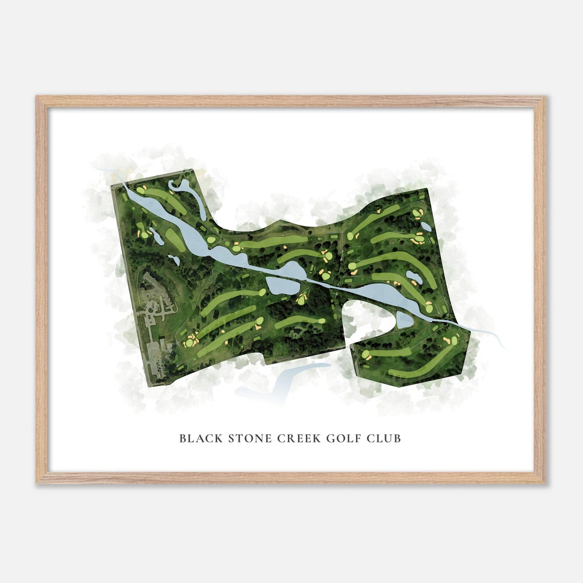 Black Stone Creek Golf Club Watercolor Map Art Golfer Gift Poster
