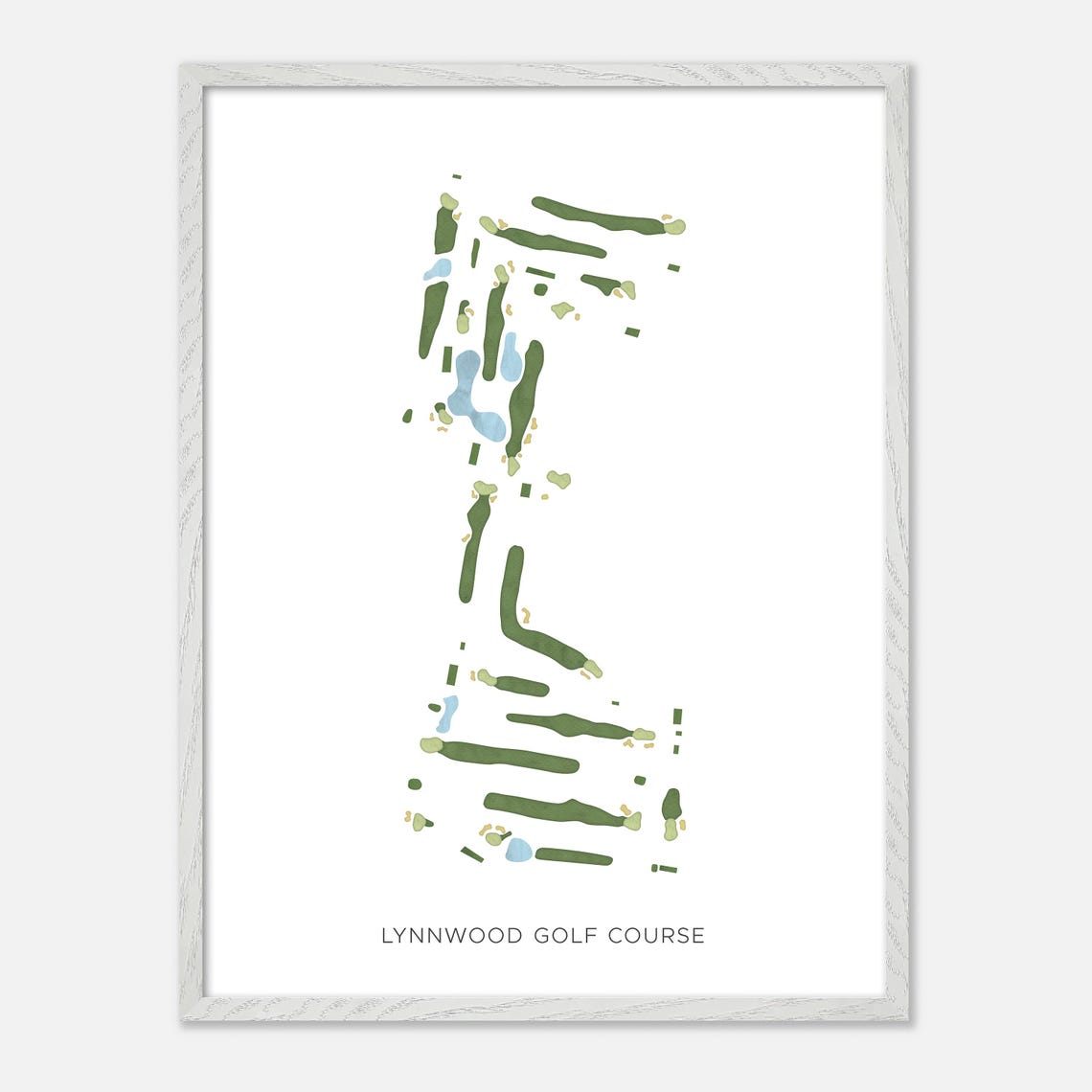 Lynnwood Golf Course Washington Modern Watercolor Map Poster - Image 2