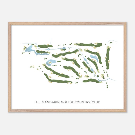 The Mandarin Golf Country Club In Canada Modern Watercolor Map Golfer Gift Golf Wall Art Golf Poster Print Course Layout
