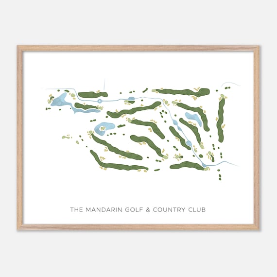 The Mandarin Golf Country Club Modern Watercolor Course Map Poster