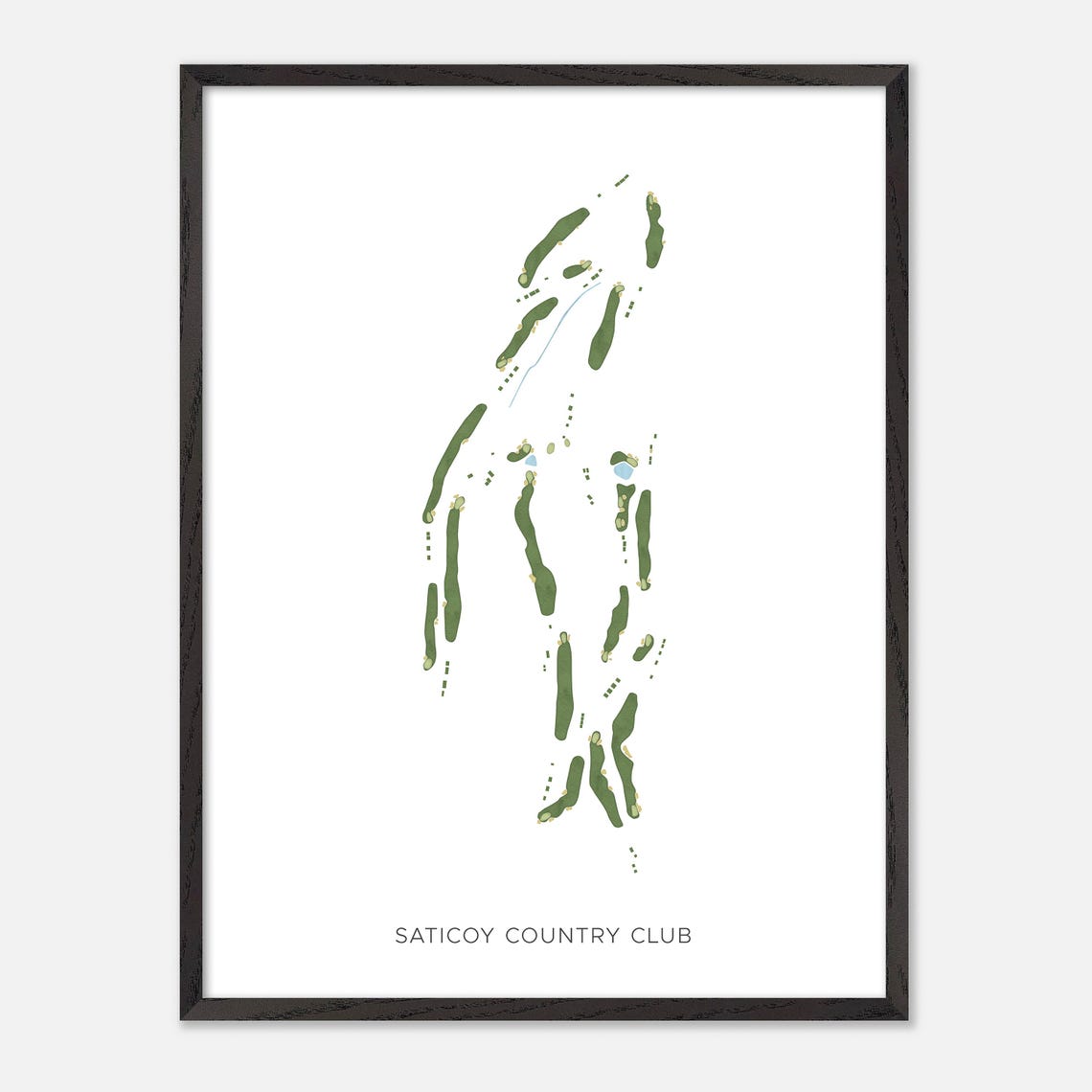 Saticoy Country Club Golf Course Map Minimalist Green Art Poster - Image 3
