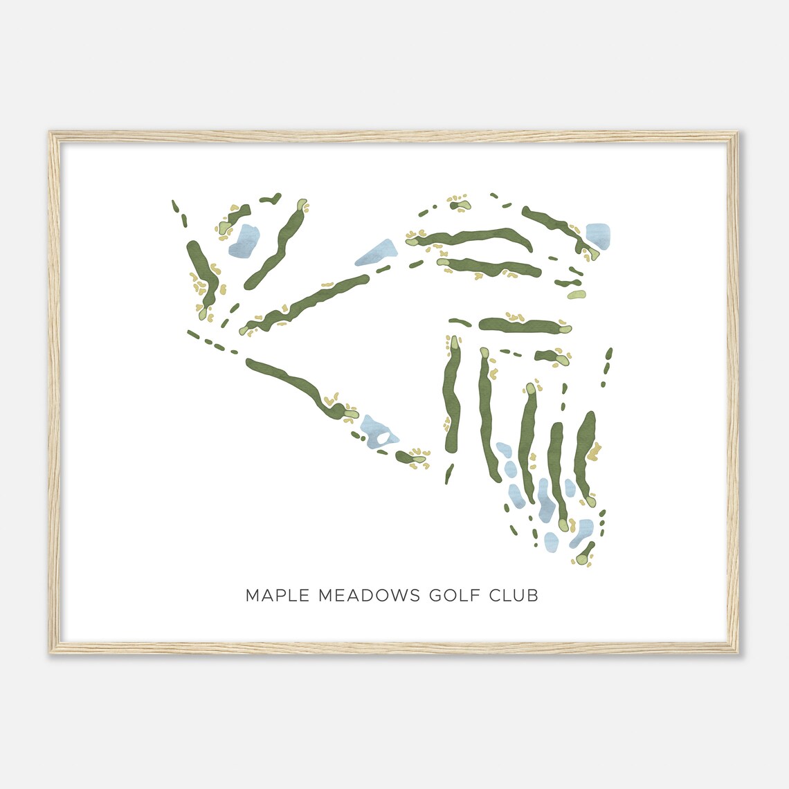 Maple Meadows Golf Club Illinois Modern Watercolor Map Golfer Gift Golf Wall Art Golf Poster Print Course Layout