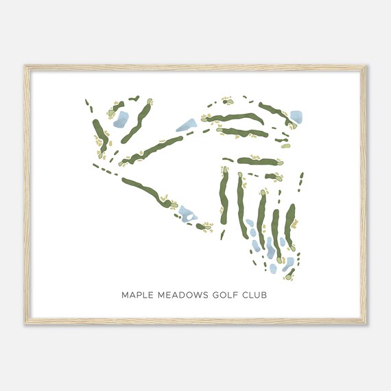 Maple Meadows Golf Club Illinois Modern Watercolor Map Golfer Gift Golf Wall Art Golf Poster Print Course Layout