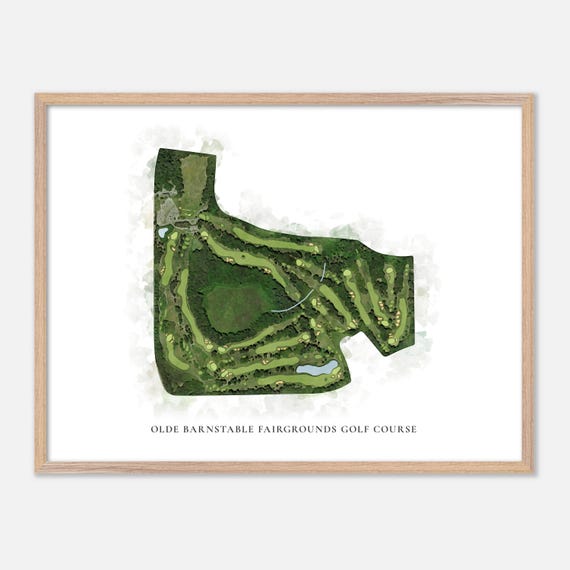 Olde Barnstable Fairgrounds Golf Course In Marstons Mills Massachusetts Classic Watercolor Map Golfer Gift Golf Wall Art