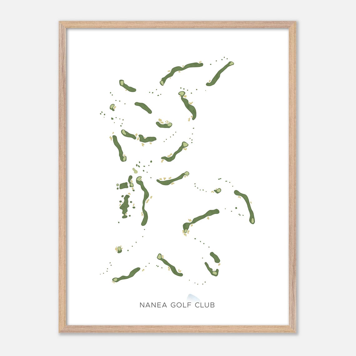 Nanea Golf Club Kailua Kona Hawaii Modern Watercolor Golf Map Poster - Image 2