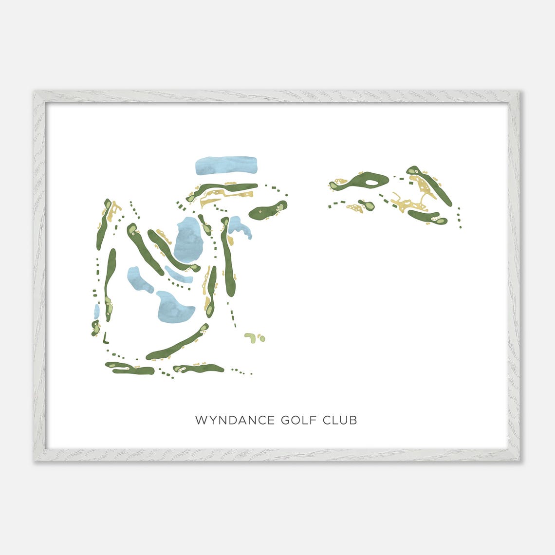 Wyndance Golf Club Modern Minimalist Watercolor Golf Map Poster - Image 3