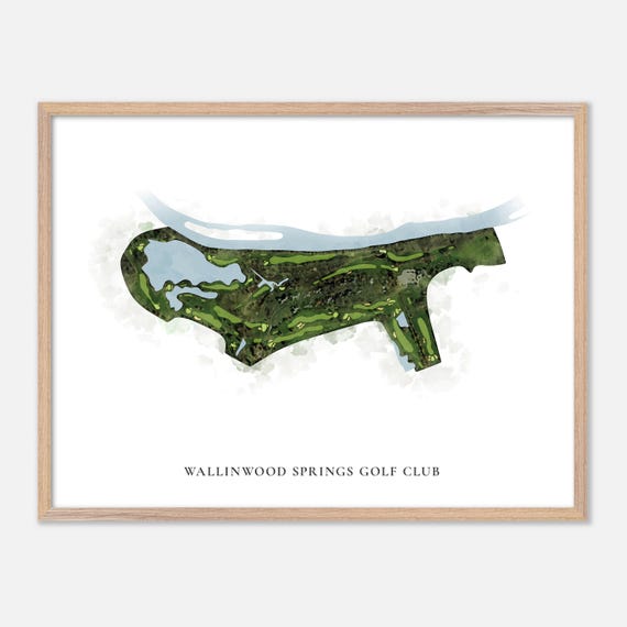 Wallinwood Springs Golf Club In Jenison Michigan Classic Watercolor Map Golfer Gift Golf Wall Art Golf Poster Print Course Layout