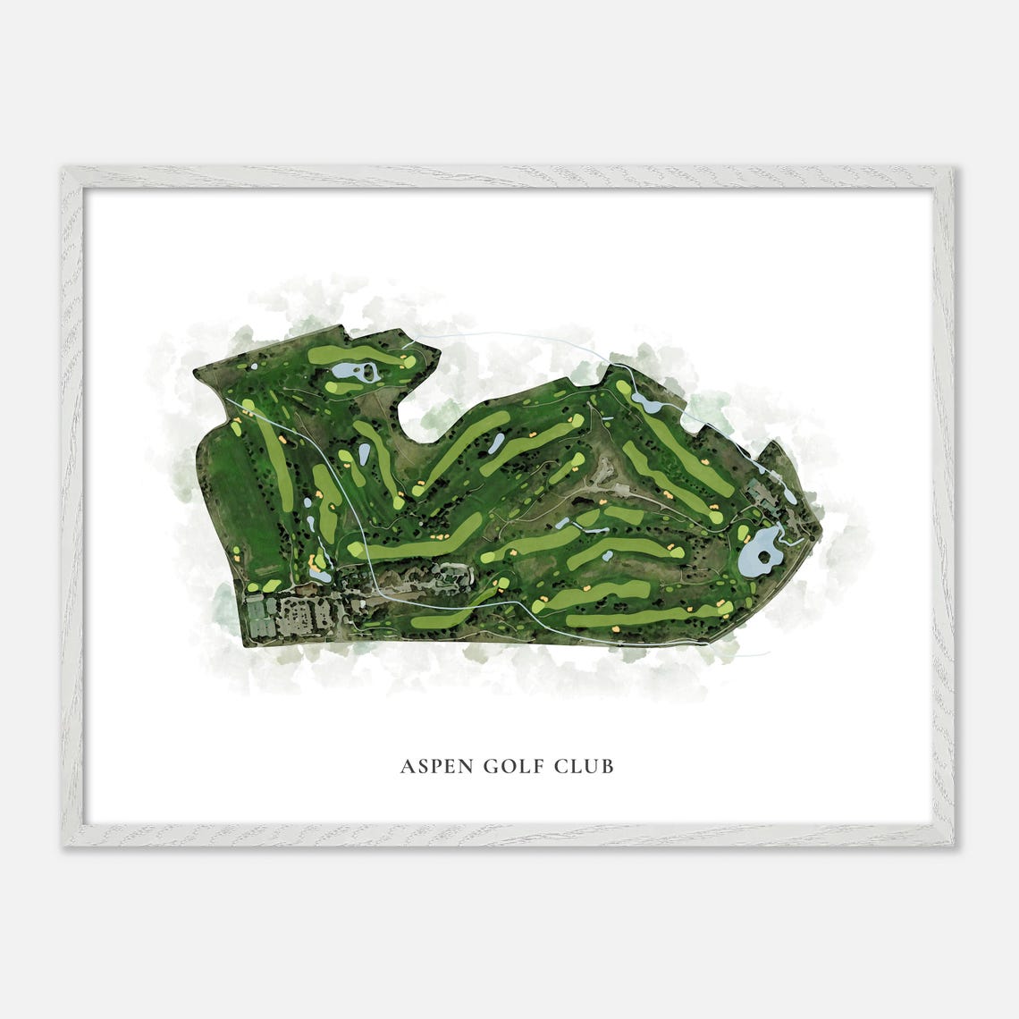 Aspen Golf Club Colorado Classic Watercolor Course Map Art Poster - Image 4