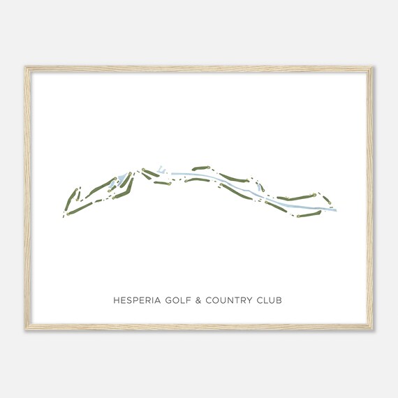 Hesperia Golf Country Club California Modern Watercolor Map Golfer Gift Golf Wall Art Golf Poster Print Course Layout