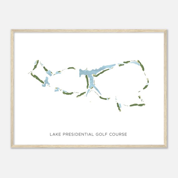 Lake Presidential Golf Course Maryland Modern Watercolor Map Golfer Gift Golf Wall Art Golf Poster Print Course Layout