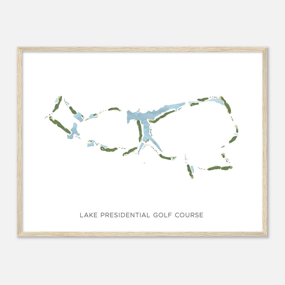 Lake Presidential Golf Course Watercolor Map Minimalist Wall Poster