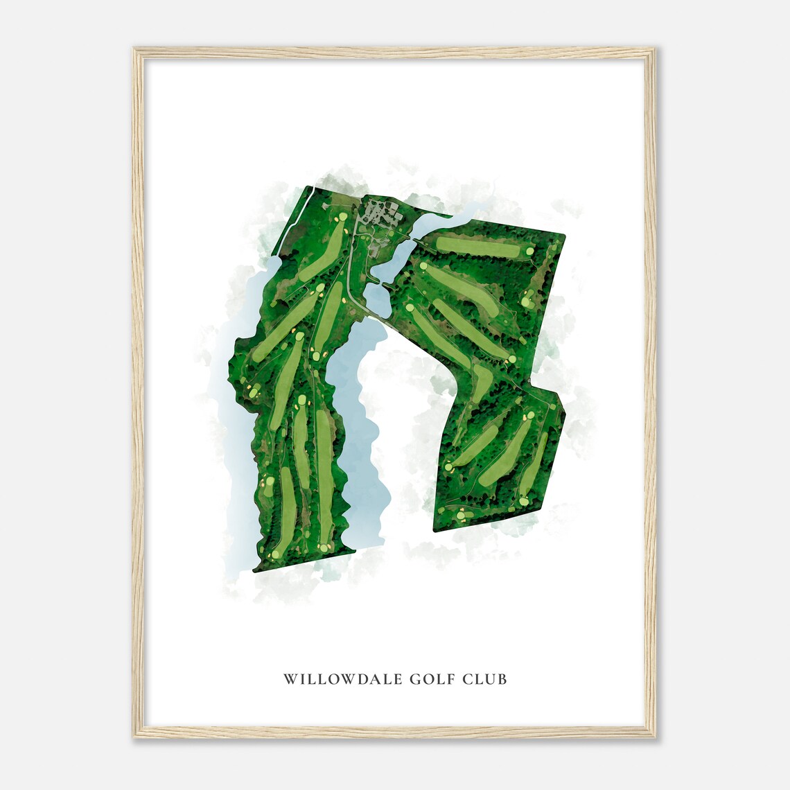 Willowdale Golf Club Maine Classic Watercolor Map Golfer Gift Golf Wall Art Golf Poster Print Course Layout - Image 2