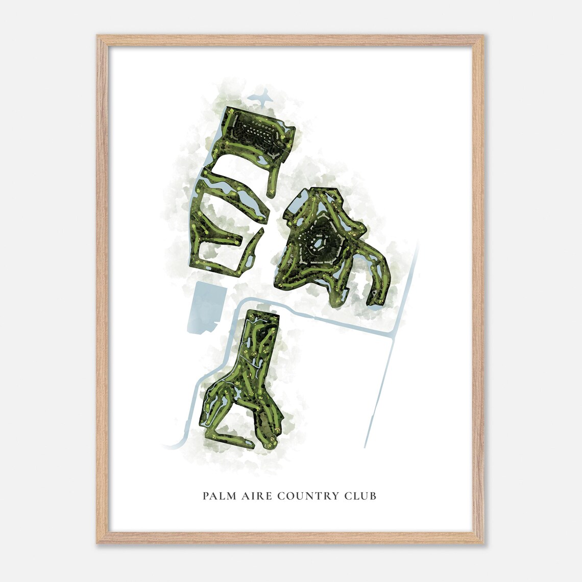 Palm Aire Country Club Florida Classic Watercolor Course Map Poster - Image 2