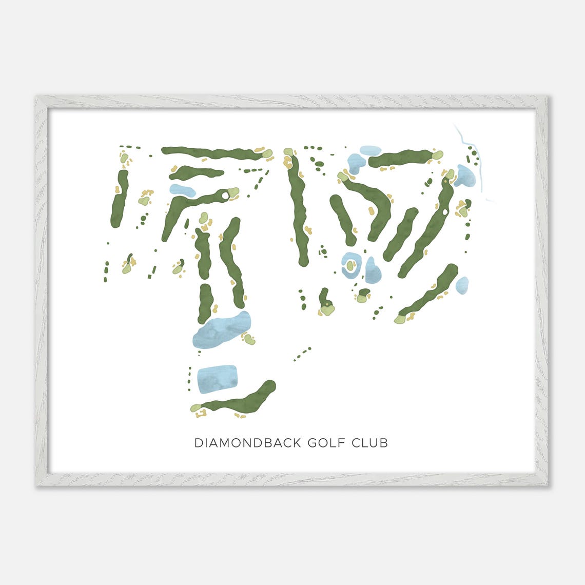 Diamondback Golf Club Richmond Hill Modern Watercolor Map Poster - Image 3
