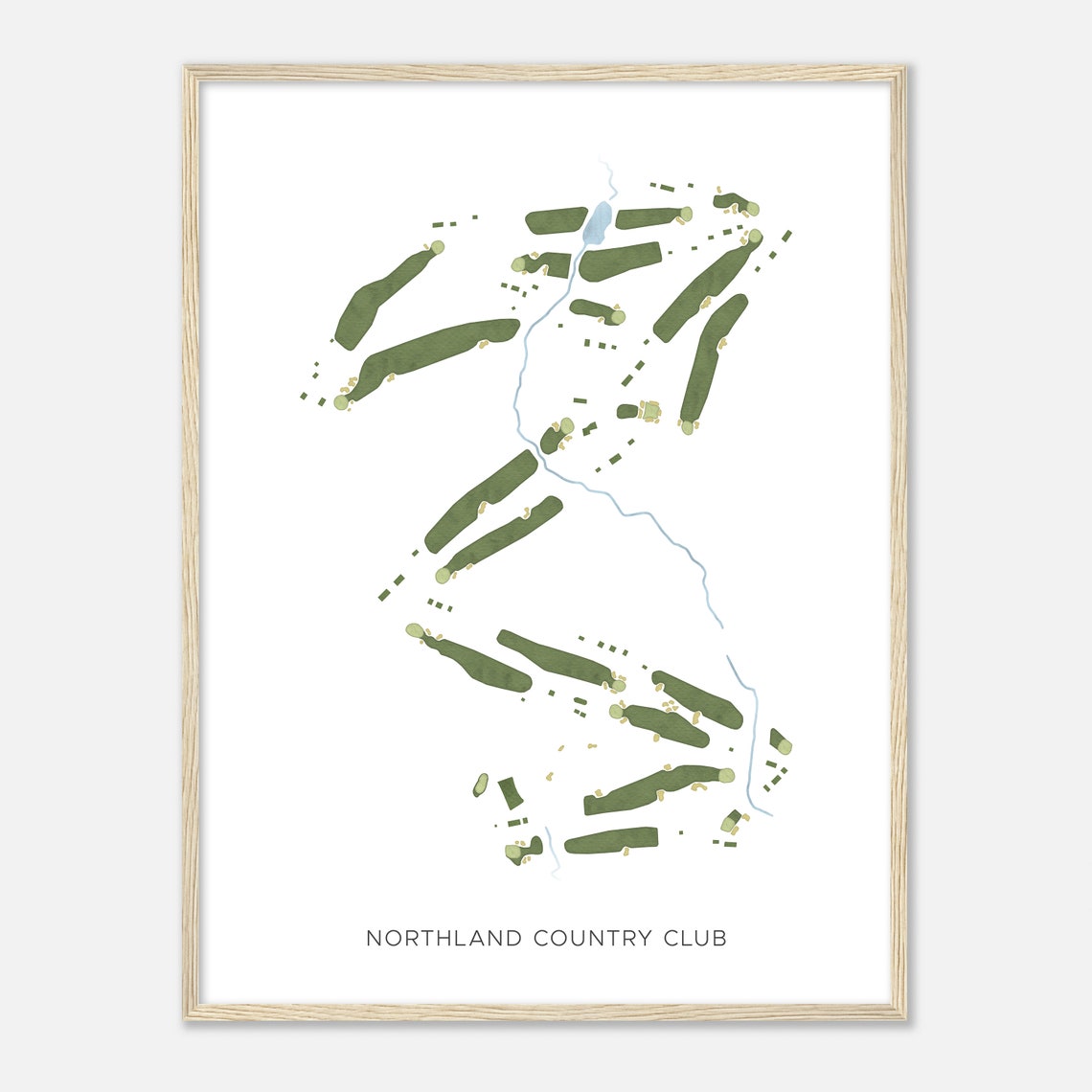Northland Country Club Poster Minimalist Map Gift for Golfers - Image 2