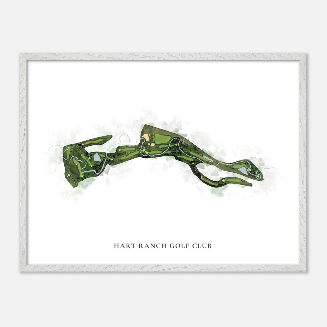 Hart Ranch Golf Club Classic Watercolor Course Map Art Poster - Image 4