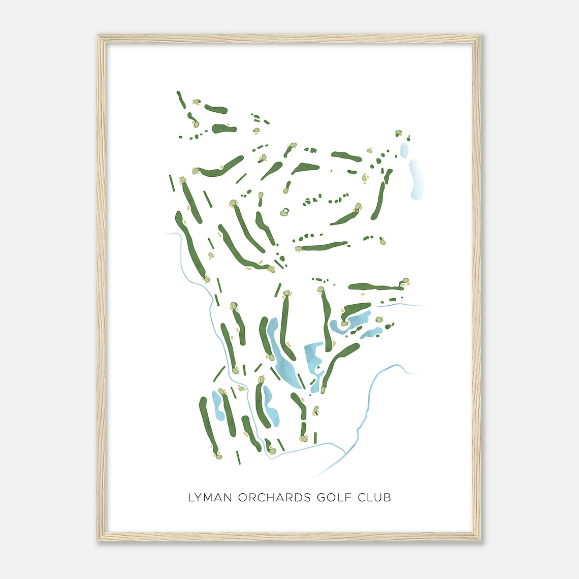 Lyman Orchards Golf Club Connecticut Modern Watercolor Map Golfer Gift Golf Wall Art Golf Poster Print Course Layout - Image 2