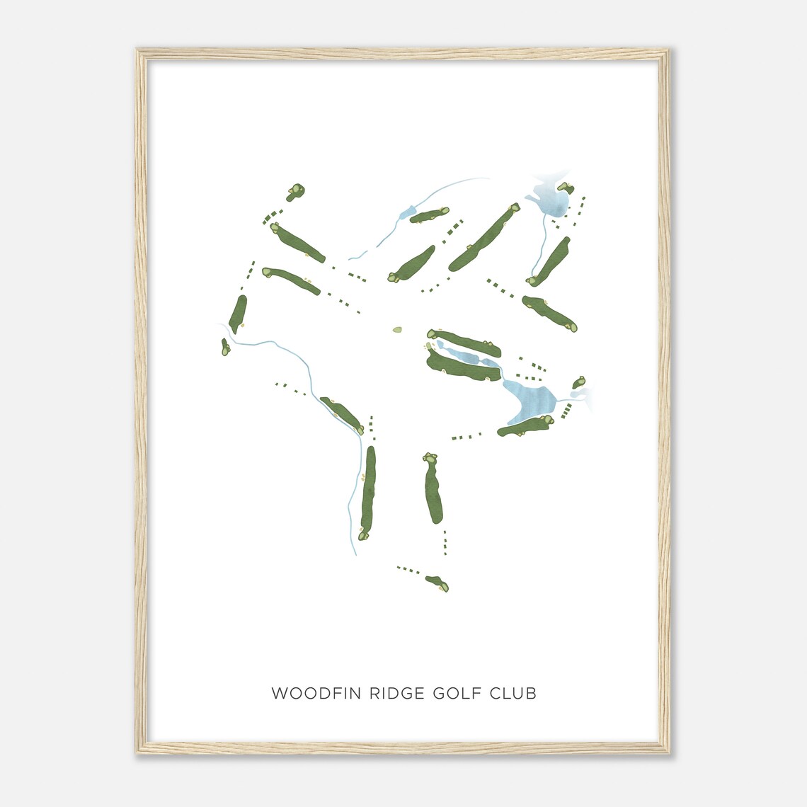 Woodfin Ridge Golf Club South Carolina Modern Watercolor Course Map Poster - Image 2