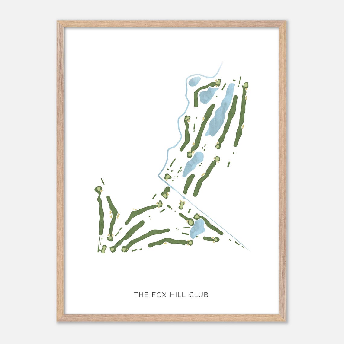 The Fox Hill Club Longmont Colorado Modern Watercolor Golf Map Poster - Image 2