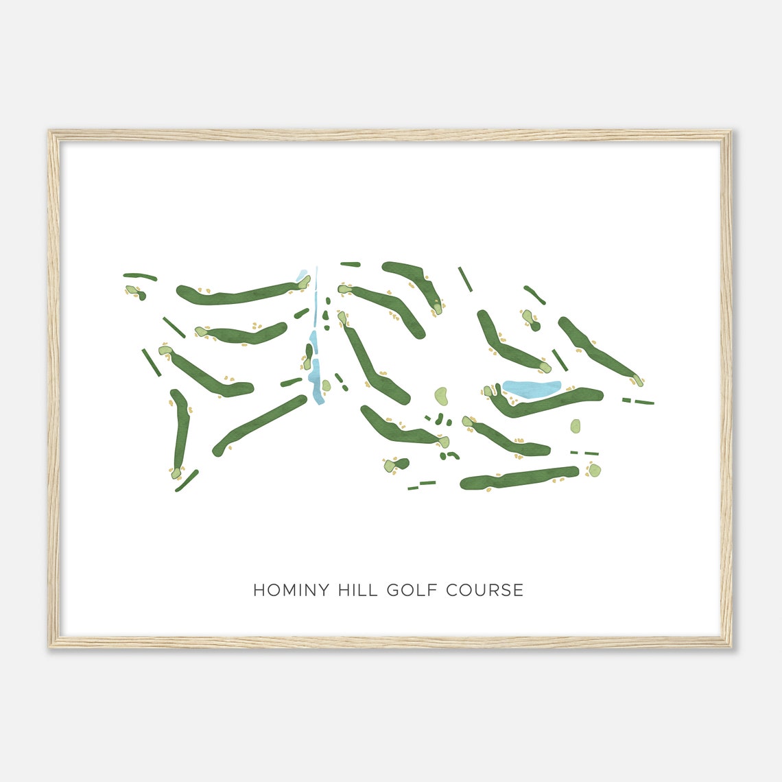 Hominy Hill Golf Course Minimalist Fairway Line Course Map Poster