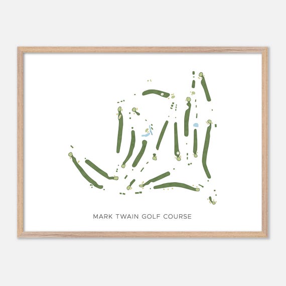 Mark Twain Golf Course In Elmira New York Modern Watercolor Map Golfer Gift Golf Wall Art Golf Poster Print Course Layout