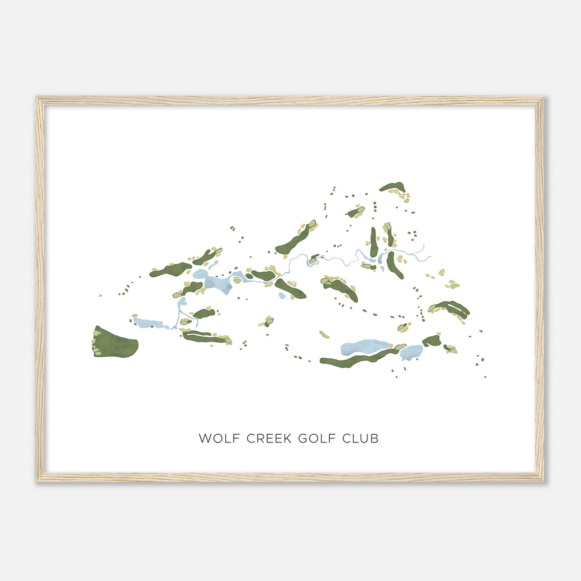 Wolf Creek Golf Club Nevada Watercolor Map Art Print