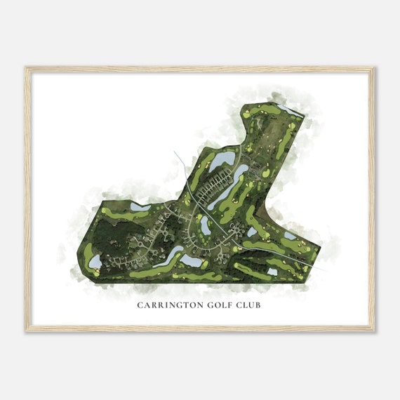 Carrington Golf Club Michigan Classic Watercolor Map Golfer Gift Golf Wall Art Golf Poster Print Course Layout