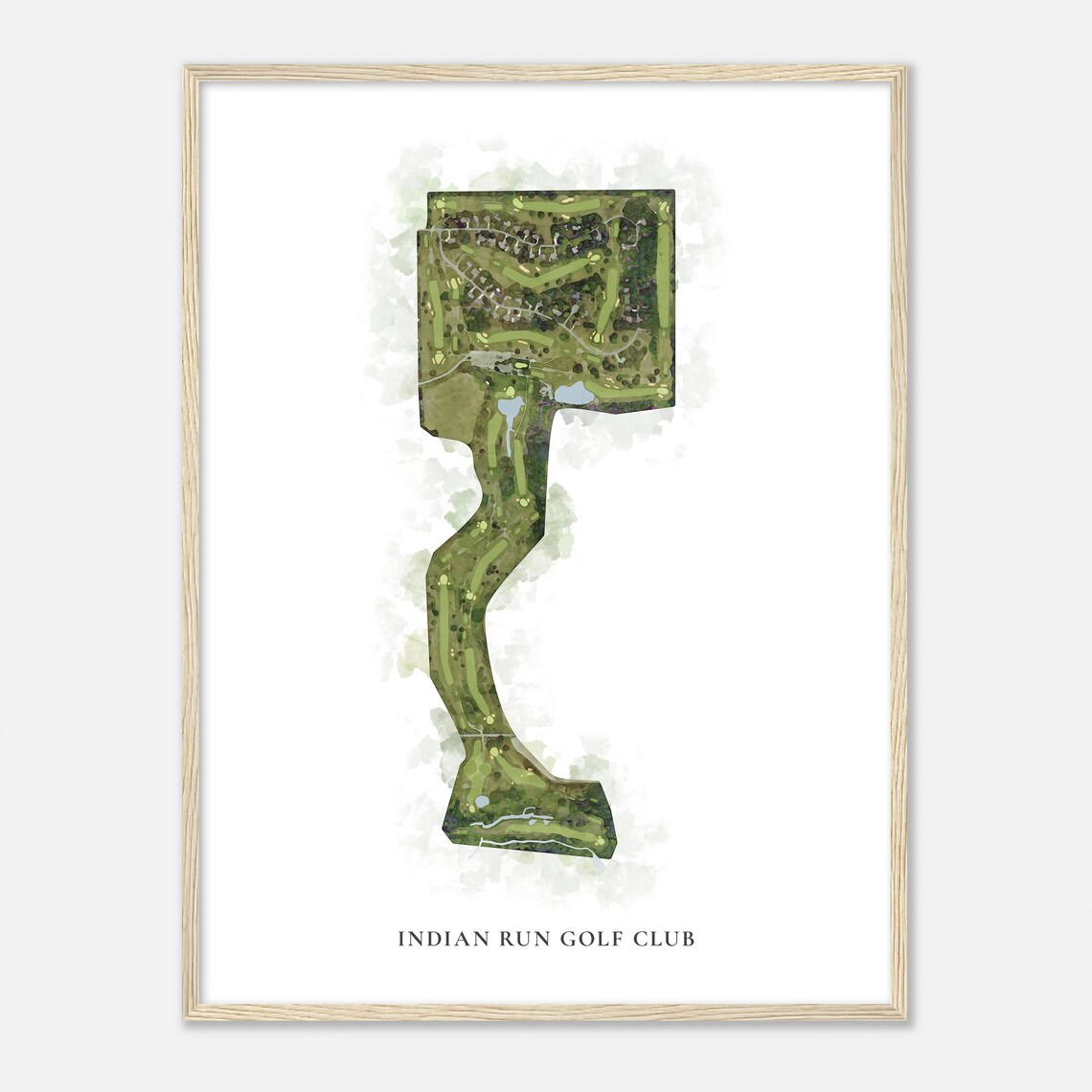 Indian Run Golf Club Michigan Watercolor Map Art Print - Image 2