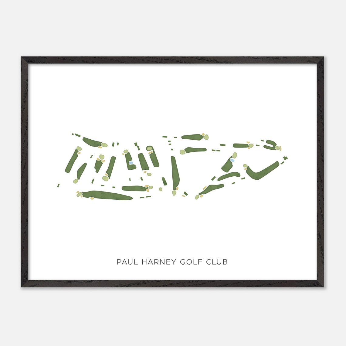 Paul Harney Golf Club Modern Minimalist Watercolor Map Poster - Image 5