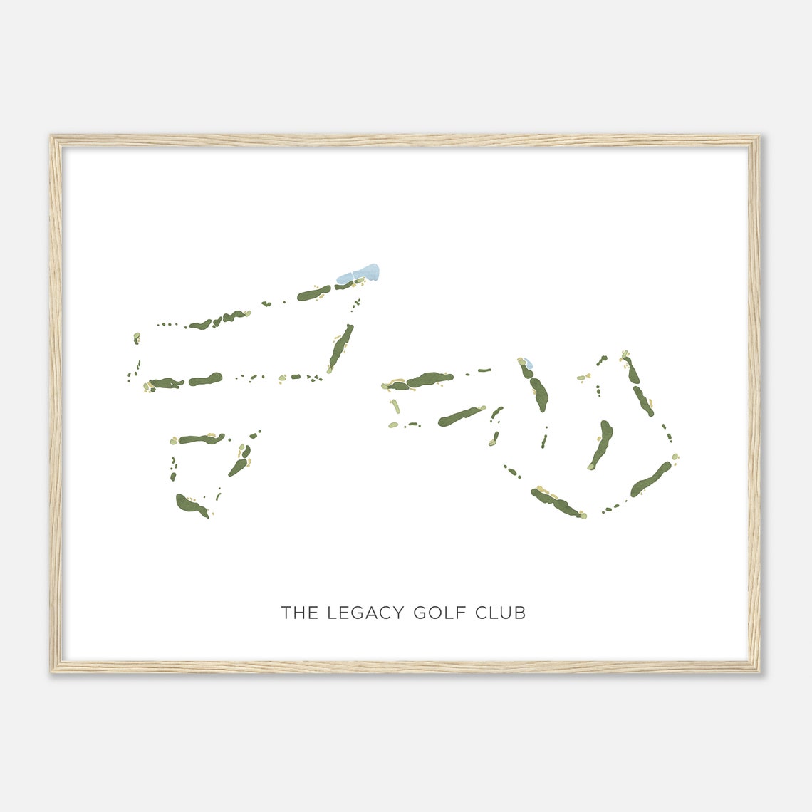 The Legacy Golf Club Modern Minimalist Course Map Golfer Gift Poster