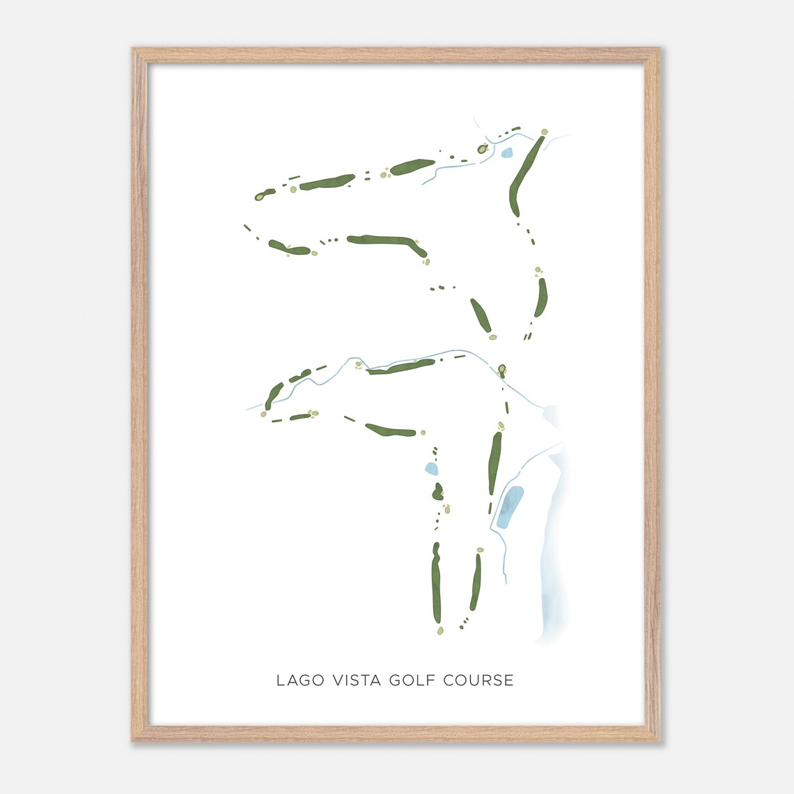 Lago Vista Golf Course Texas Scenic Modern Watercolor Map Poster - Image 2