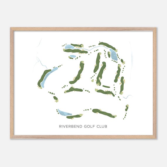 Riverbend Golf Club In Canada Modern Watercolor Map Golfer Gift Golf Wall Art Golf Poster Print Course Layout