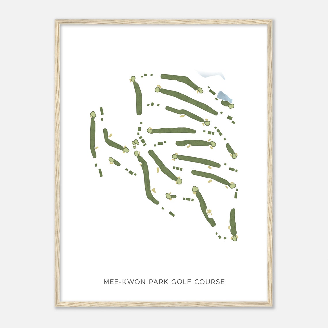 Mee Kwon Park Golf Course Wisconsin Modern Watercolor Map Golfer Gift Golf Wall Art Golf Poster Print Course Layout