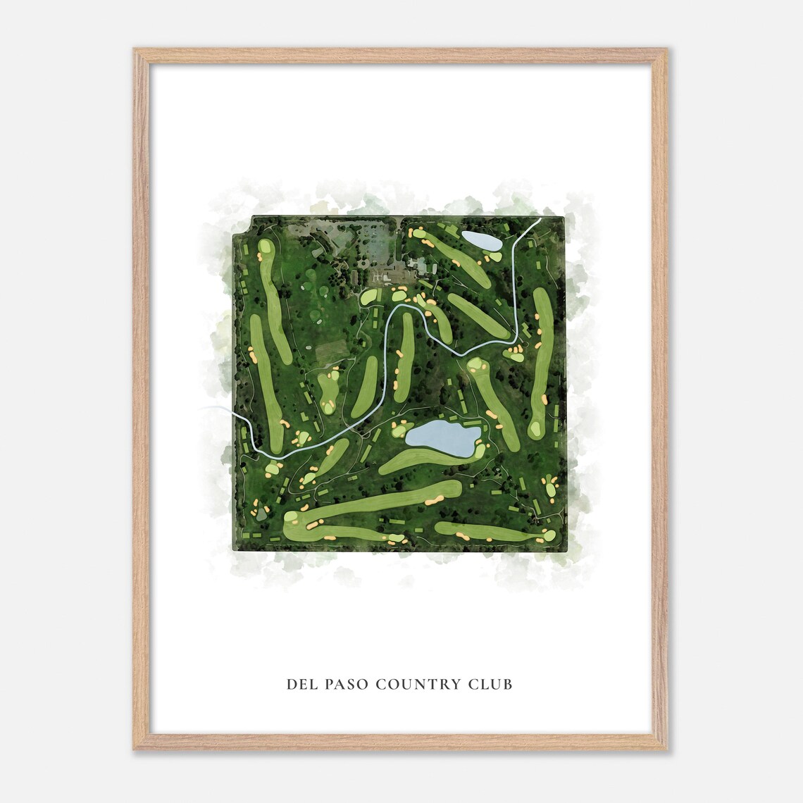 Del Paso Country Club Sacramento CA Classic Watercolor Map Print - Image 2