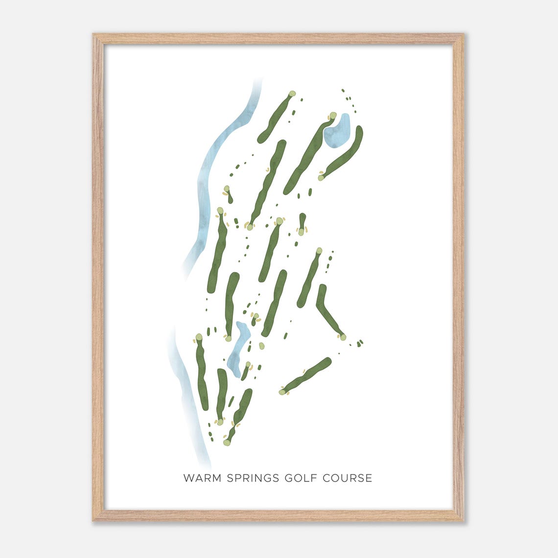 Warm Springs Golf Course Idaho Modern Watercolor Course Map Poster - Image 2