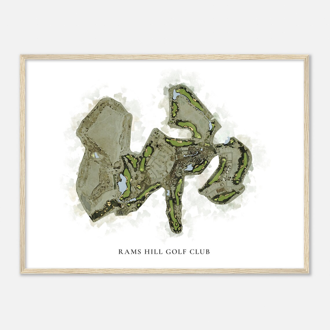 Rams Hill Golf Club California Classic Watercolor Map Golfer Gift Golf Wall Art Golf Poster Print Course Layout - Image 2
