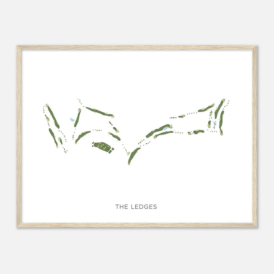 The Ledges Alabama Minimalist Modern Watercolor Golf Map Poster - Image 2