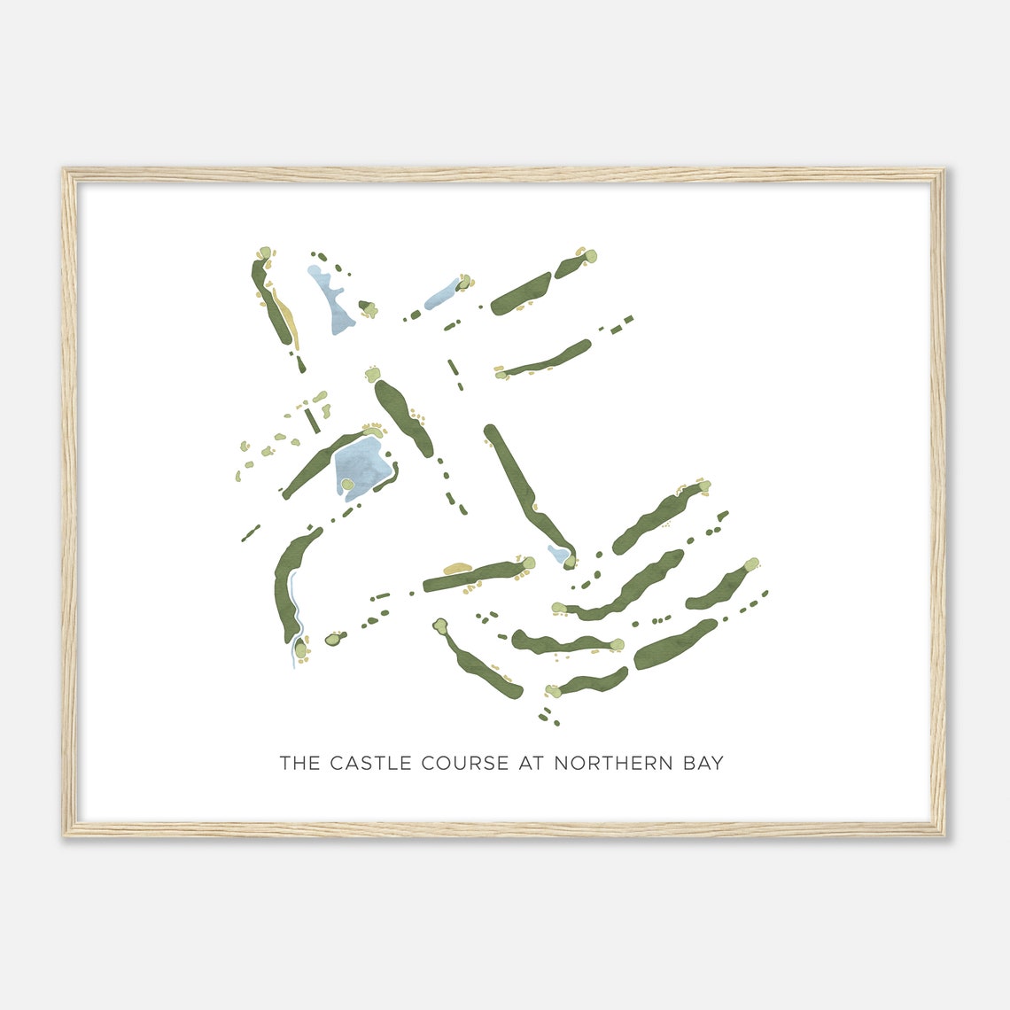 The Castle Course At Northern Bay Wisconsin Modern Golf Map Poster