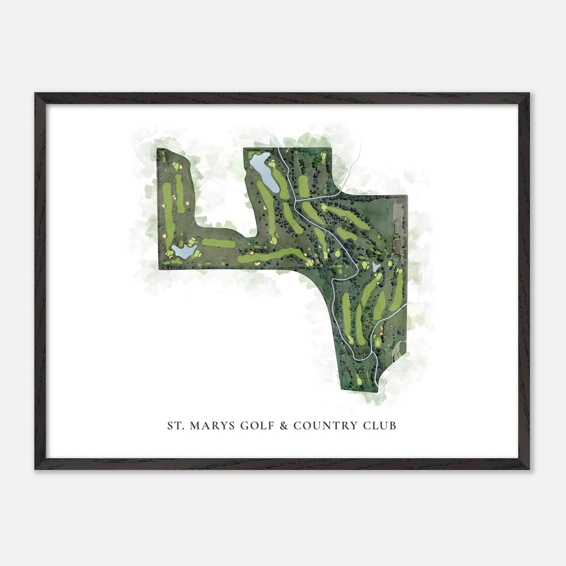 St Marys Golf Country Club Saint Marys Classic Watercolor Map Poster - Image 4