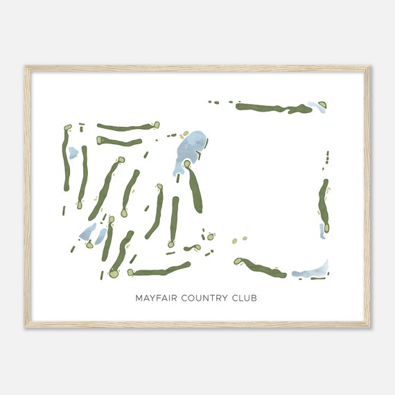 Mayfair Country Club Ohio Modern Watercolor Map Golfer Gift Golf Wall Art Golf Poster Print Course Layout