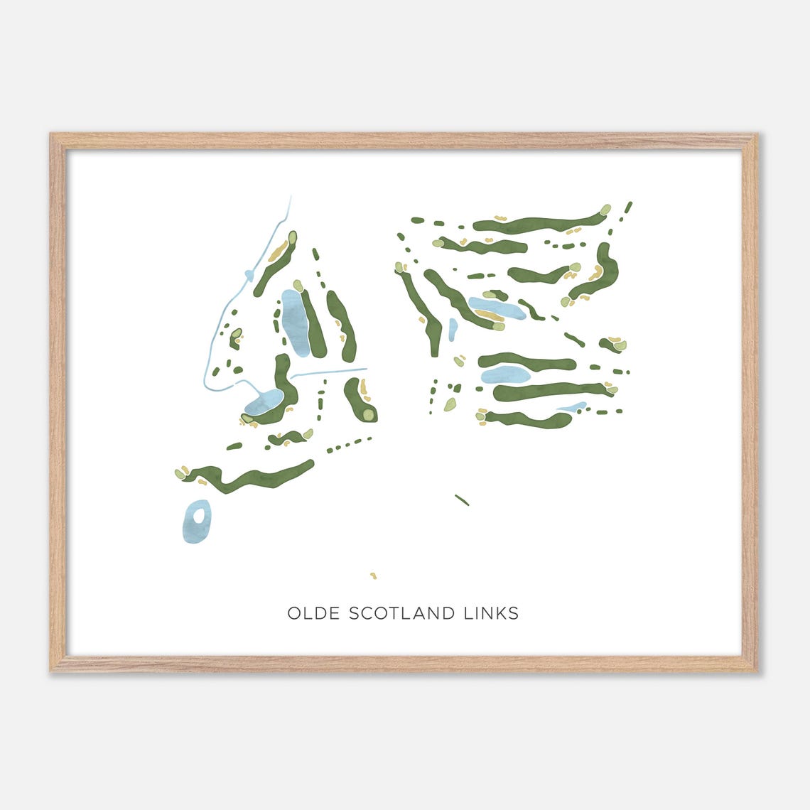 Olde Scotland Links Bridgewater Massachusetts Modern Map Poster