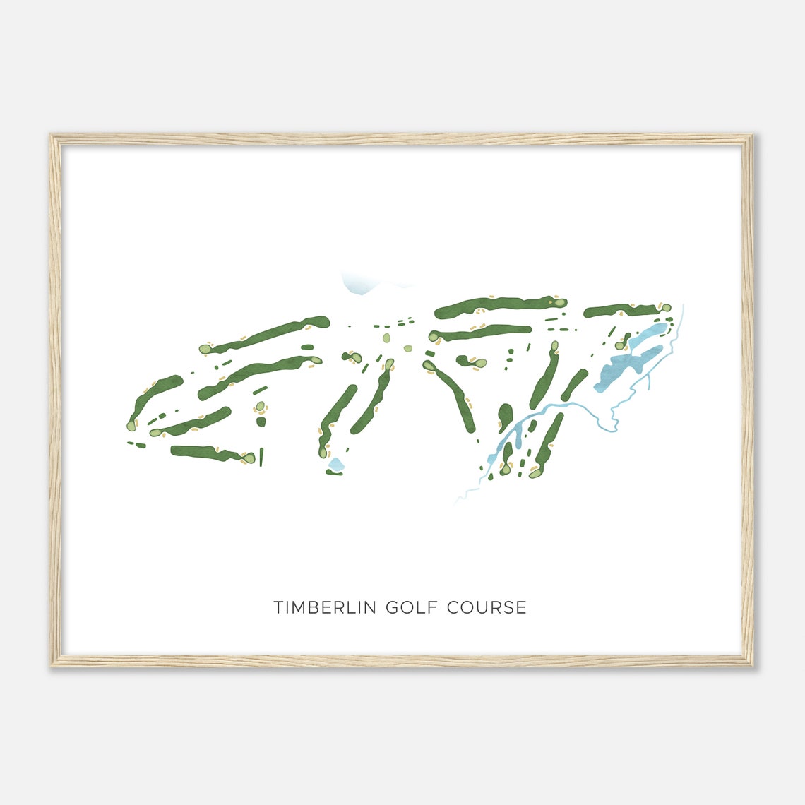 Timberlin Golf Course Modern Minimalist Watercolor Golf Map Art Poster