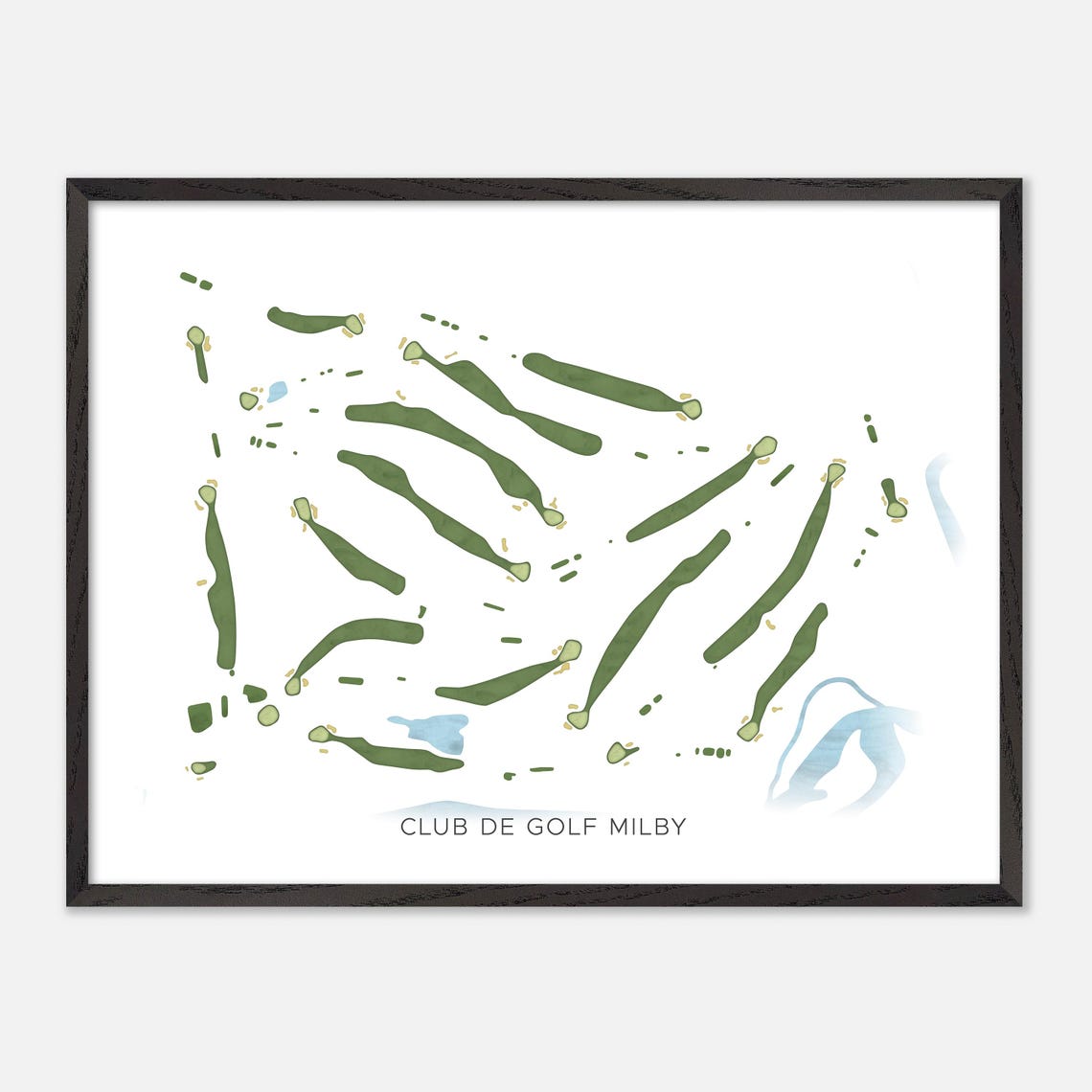 Club de Golf Milby Canada Modern Watercolor Course Map Poster - Image 4