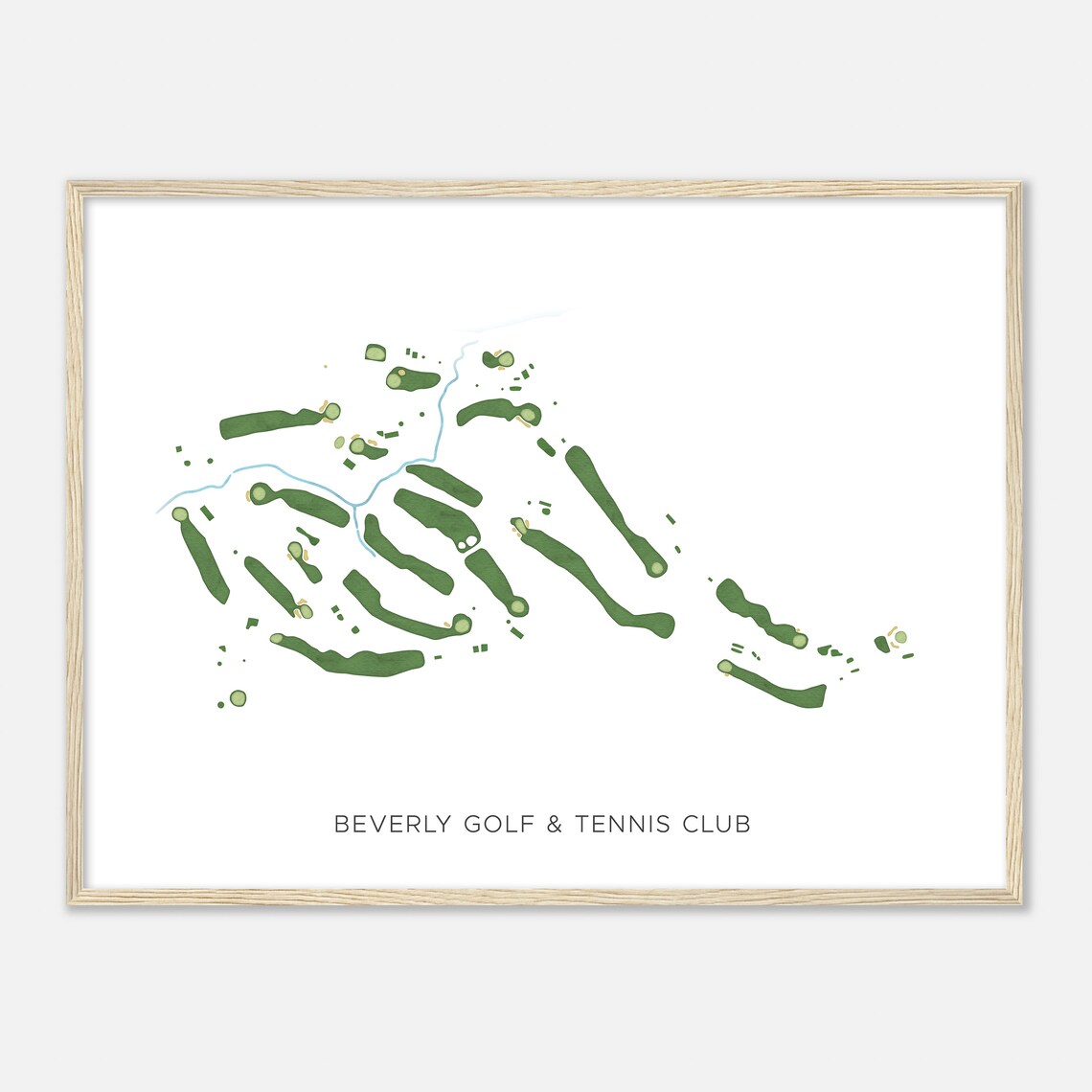 Beverly Golf Tennis Club Modern Minimalist Course Map Art Poster