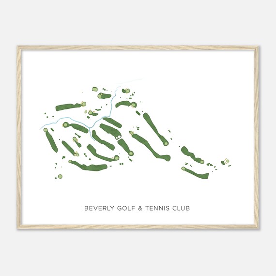 Beverly Golf Tennis Club Massachusetts Modern Watercolor Map Golfer Gift Golf Wall Art Golf Poster Print Course Layout