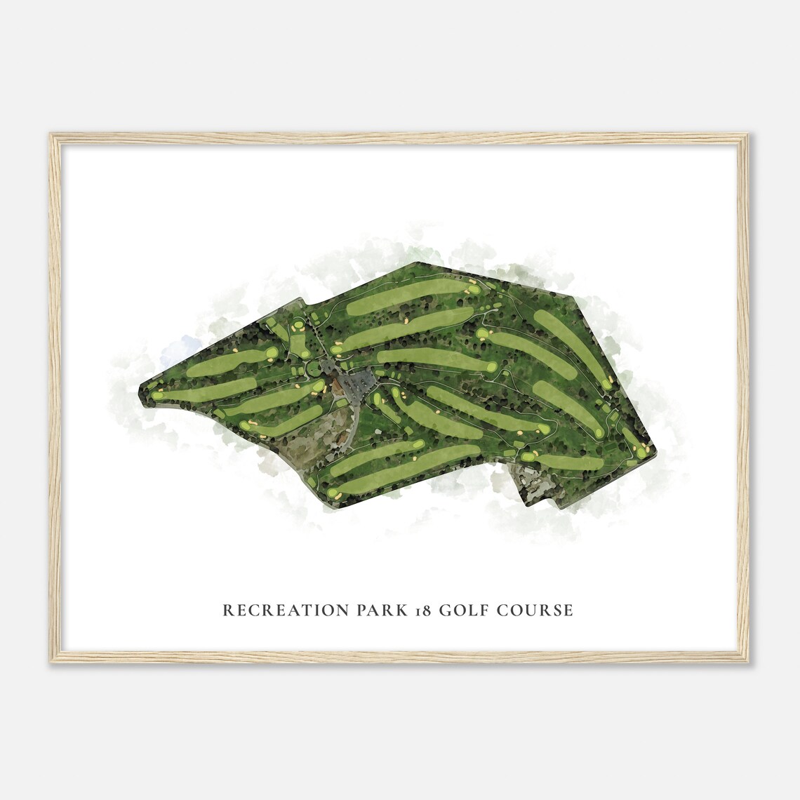 Recreation Park 18 Golf Course California Classic Watercolor Map Golfer Gift Golf Wall Art Golf Poster Print Course Layout - Image 2