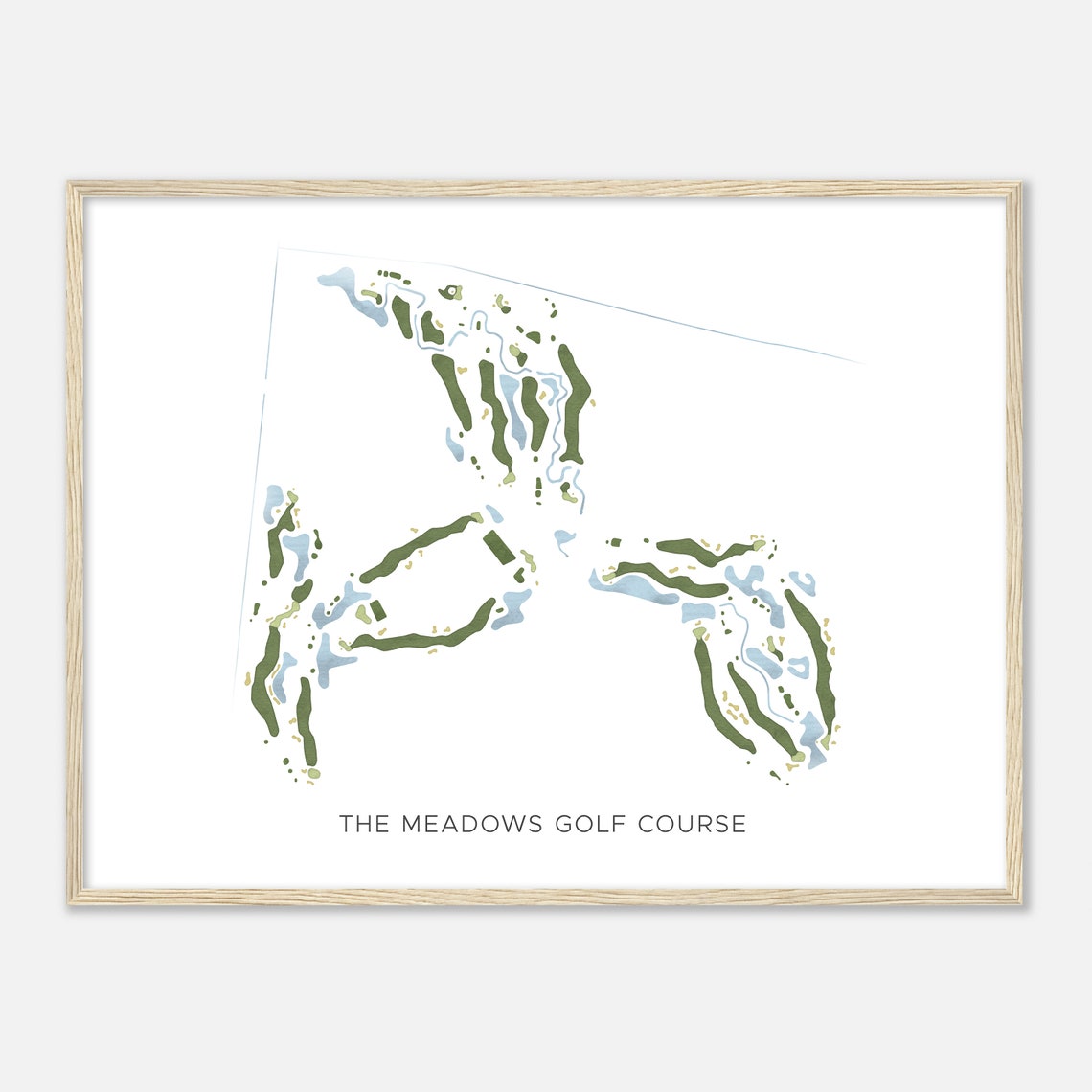 The Meadows Golf Course Modern Watercolor Map Golfer Gift Poster - Image 2
