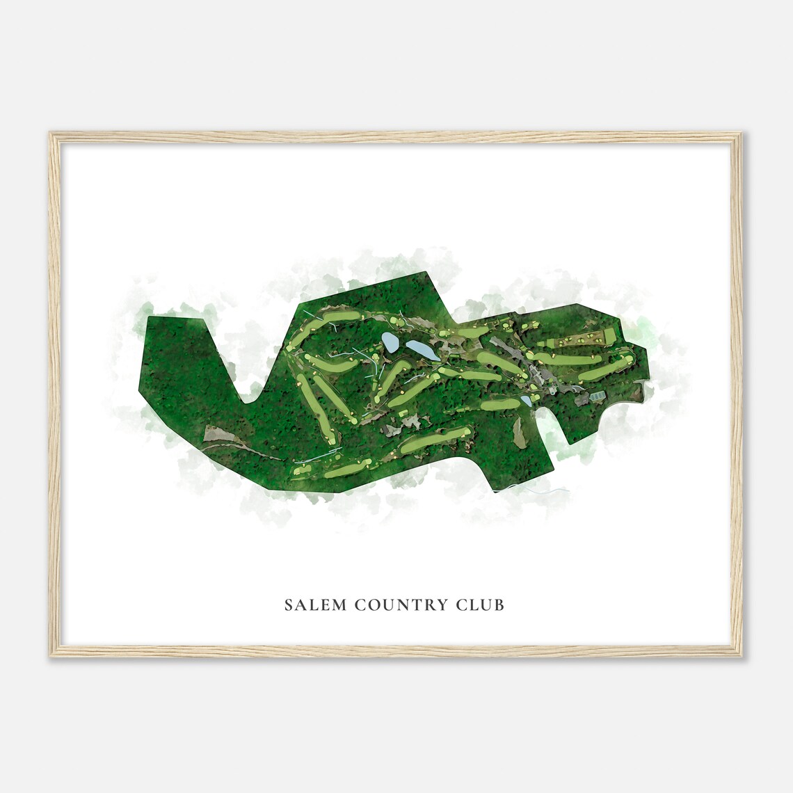 Salem Country Club Massachusetts Classic Watercolor Map - Image 2